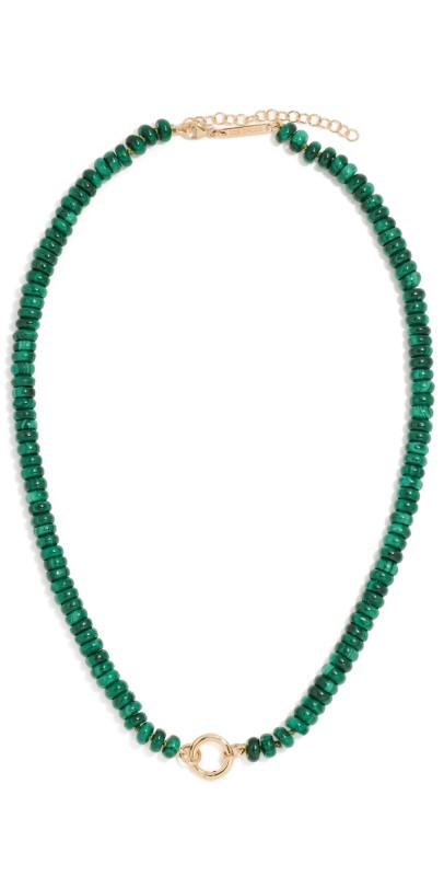 Zoe Chicco 14k Gold Malachite Beads Necklace Gr