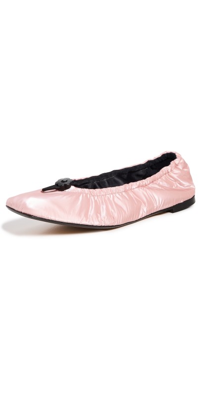 Cecilie Bahnsen Orbella Ballerina Padded Nylon Sorbet Flats Sorbet