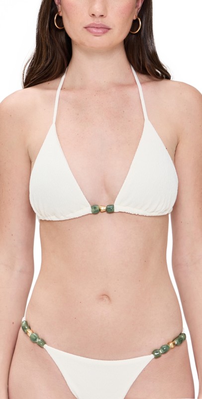 ViX Paula Hermanny Firenze Kiana Triangle Bikini Top White