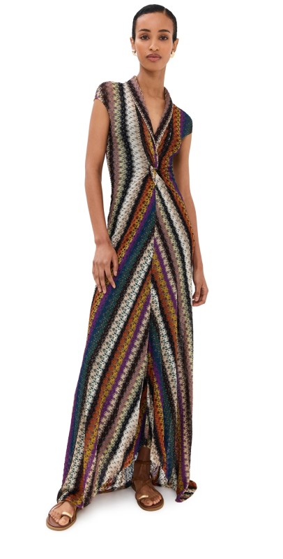 Missoni Long Dress Yellow And Purple Tones