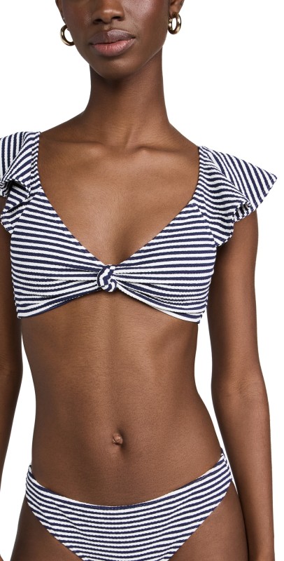 Tanya Taylor Orelia Bikini Top Maritime Blue/White Multi