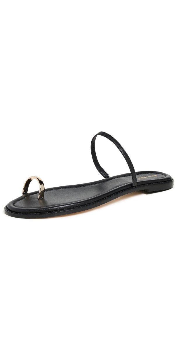 Reformation Cassandra Flat Sandals Black