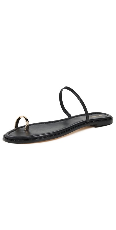 Reformation Cassandra Flat Sandals Black
