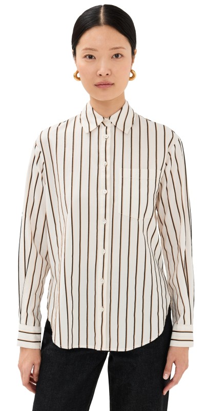 Veronica Beard Jean Keiko Button Down Ivory Multi