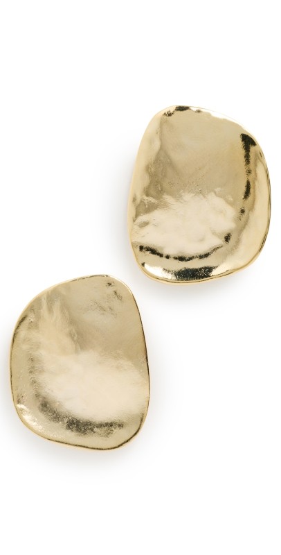 Kenneth Jay Lane Gold Hammered Dapped Disc Earrings Gold