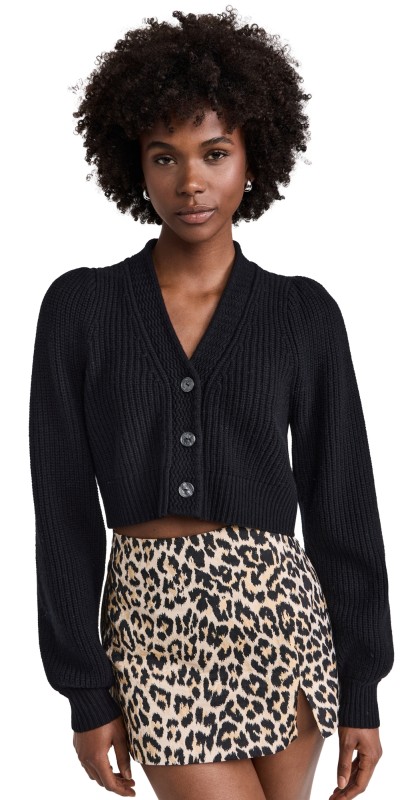 LoveShackFancy Avignon Crop Cardigan Ivory