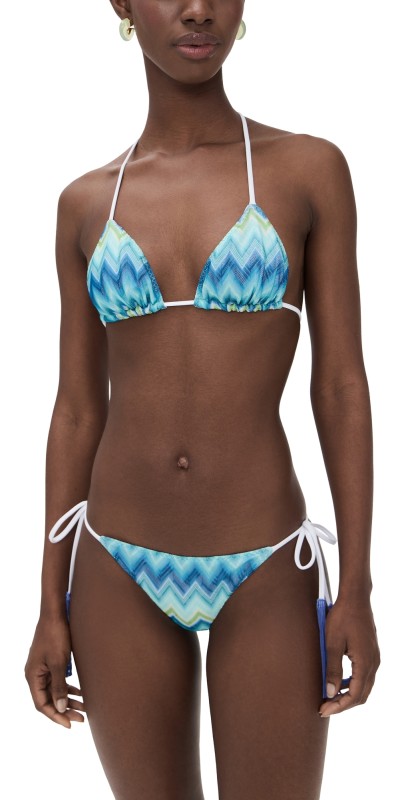 Missoni Bikini Blue And Green Micro Chevron