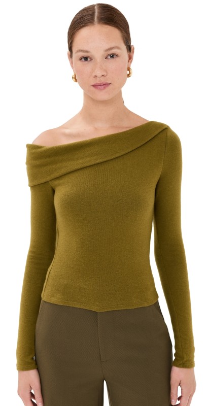 Reformation Elio Knit Top Pear