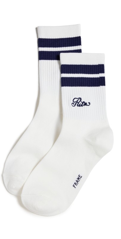 FRAME FRAME x Ritz Unisex Striped Athletic Socks Whit