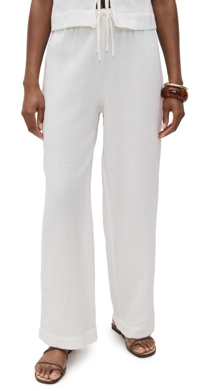 WAYF Ani Drawstring Pants Ivory