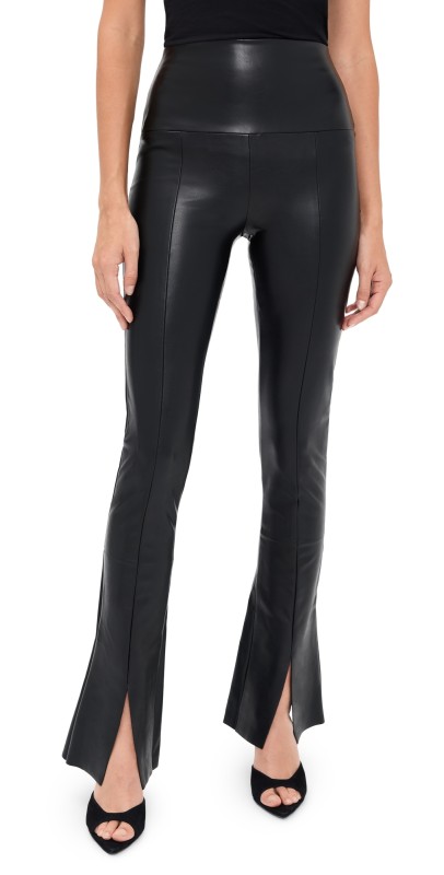Norma Kamali Spat Faux Leather Leggings Black