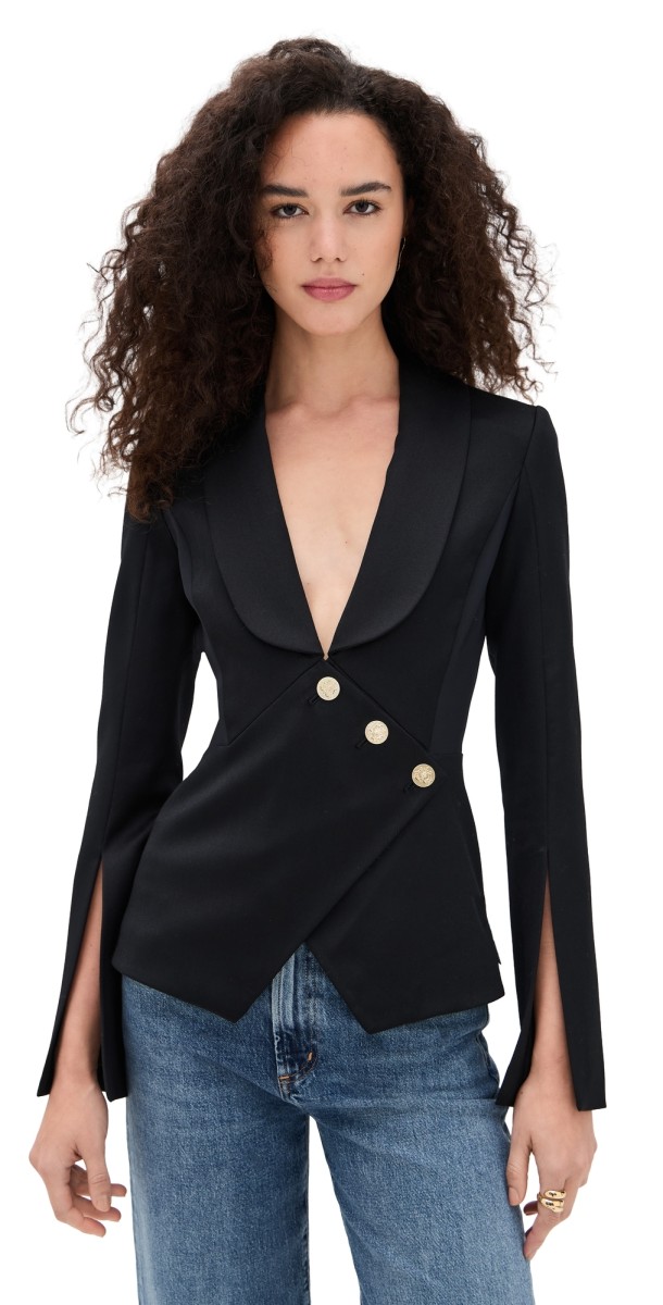 alice + olivia The Sculpt Blazer Black