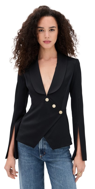 alice + olivia The Sculpt Blazer Black
