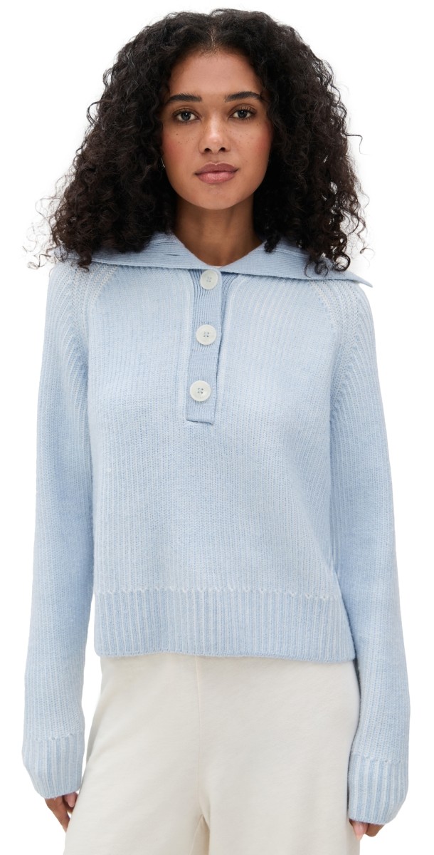 Varley Filey Plated Sweater Mist Blue