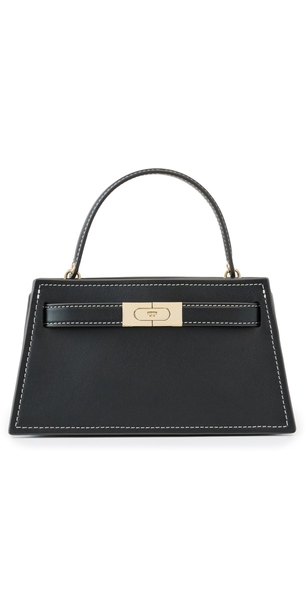 Tory Burch Lee Radziwill Smooth Top Handle Petite Bag Black