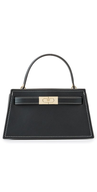 Tory Burch Lee Radziwill Smooth Top Handle Petite Bag Black