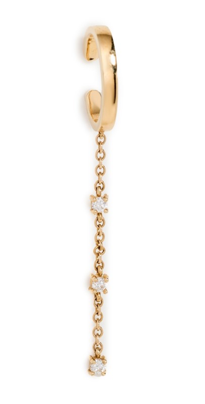 Isa Grutman 14k Diamond Chain Ear Cuff Yellow Gold
