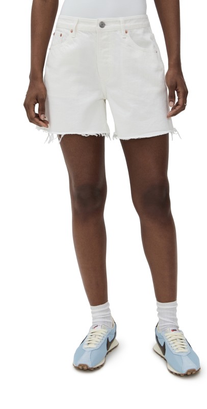 PARKE White Long Baggy Shorts White