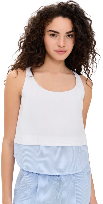 Stateside James Pinstripe Tank Dove Blue