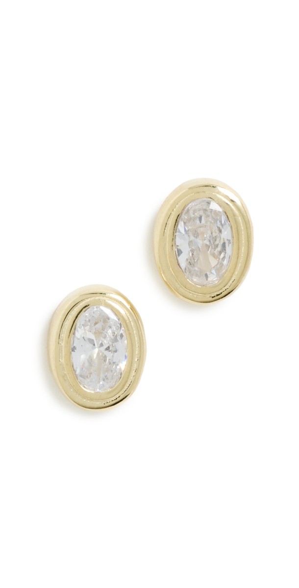 SHASHI Reagan Studs Gold/Diamond