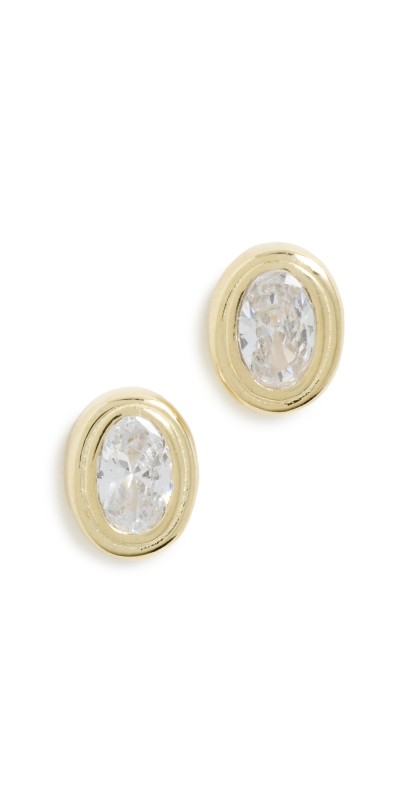 SHASHI Reagan Studs Gold/Diamond