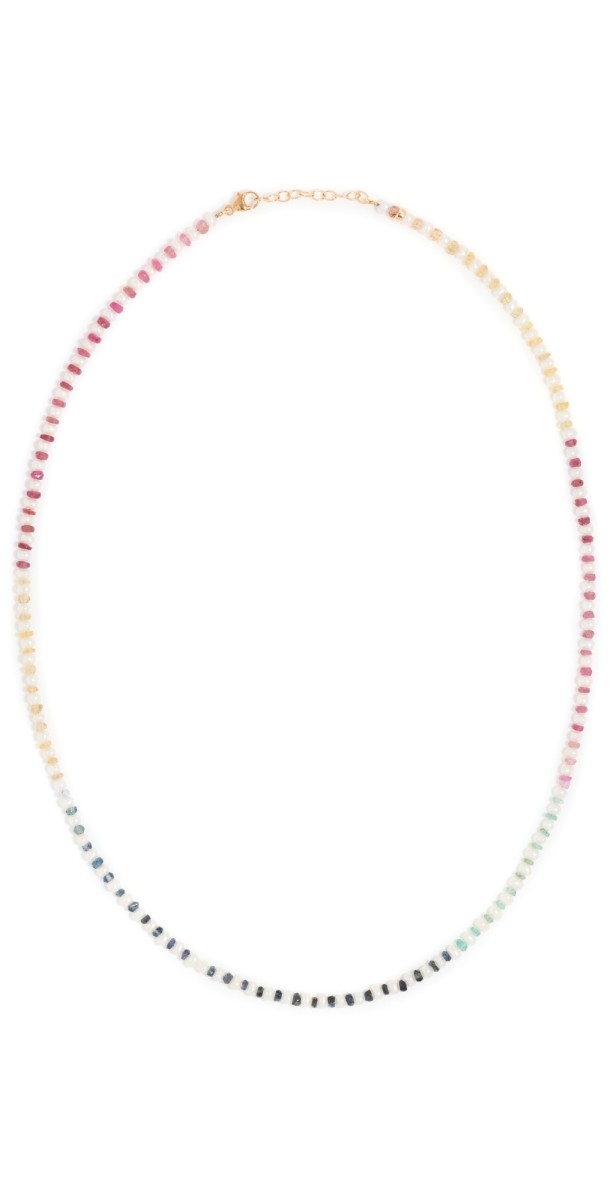 JIA JIA 14k Connection Mini Pearl and Rainbow Necklace Rainbow/Whit
