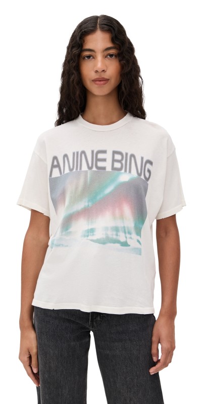 ANINE BING Cade Northern Lights Tee Off White