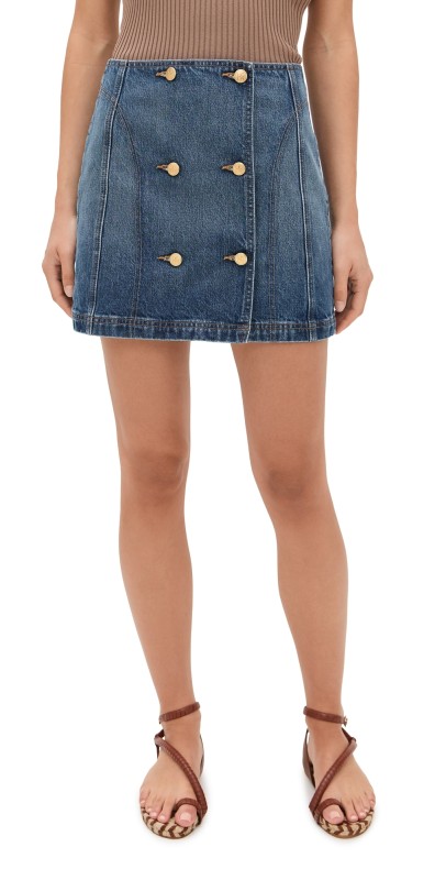 Ulla Johnson The Clara Mini Denim Skirt Danube