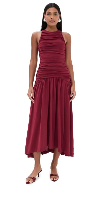 Bite Studios Evidente Shoulder Dress Beetroot