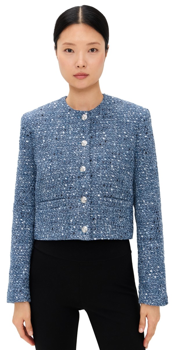 ANINE BING Blue Tweed Amber Jacket Blue