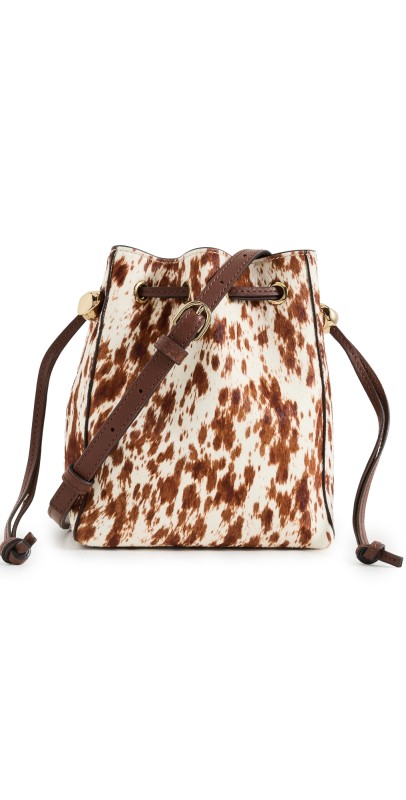 Madewell The Drawstring Crossbody Bucket Bag In Cowhide Leather Soft Mahogany Mult