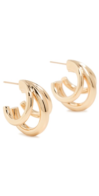 Jennifer Fisher Triple Lilly Huggies Yellow Gold
