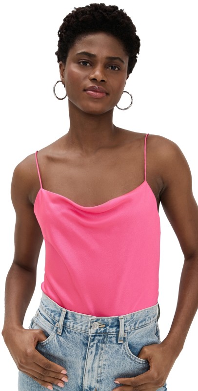 alice + olivia Harmon Thong Bodysuit Wild Pink