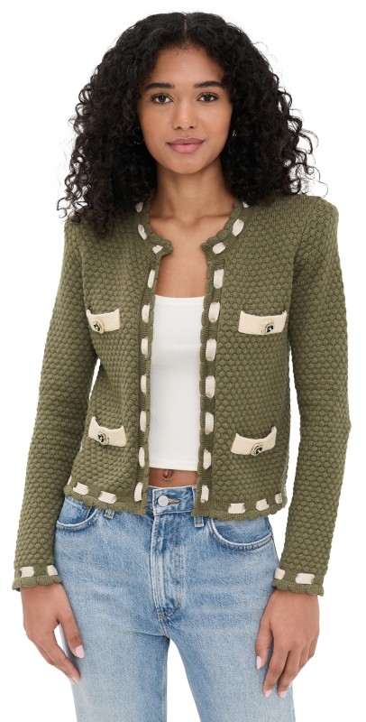 L'AGENCE Astor Cardigan Army/Biscuit