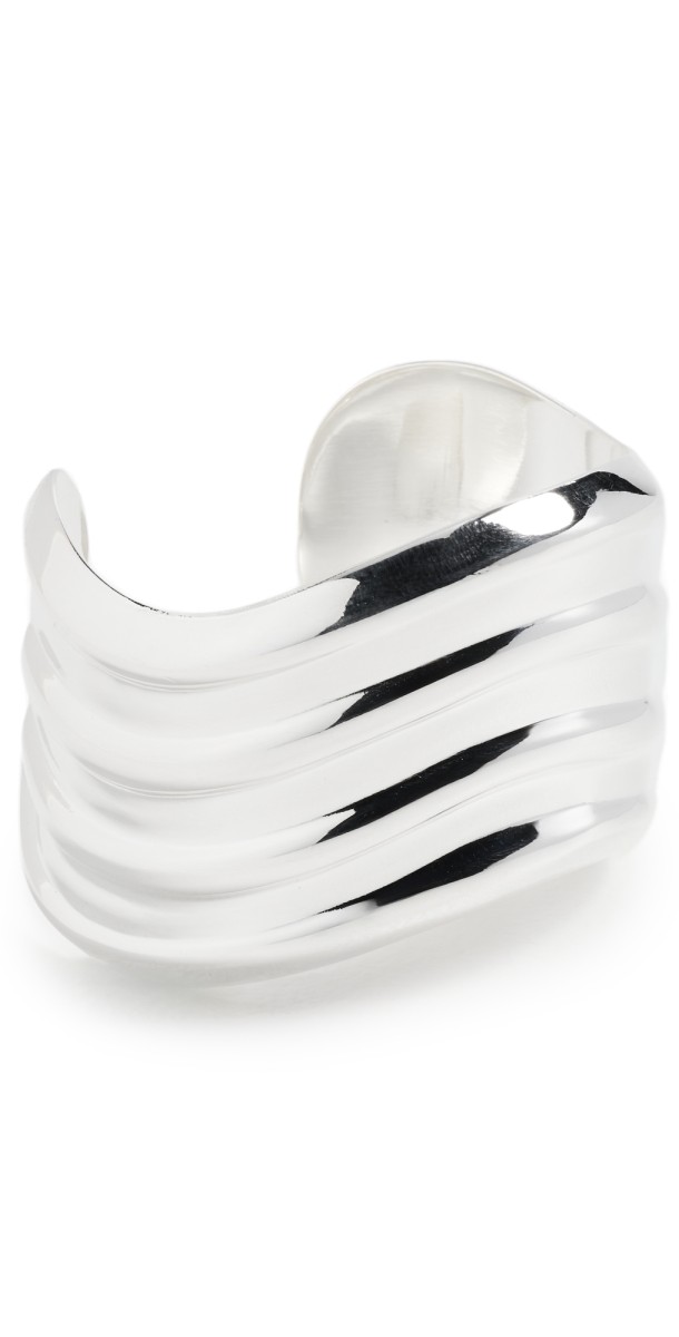 Argento Vivo Modern Ribbed Cuff Silver