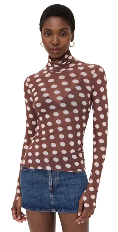 AFRM Zadie Top Chocolate Halo Dot