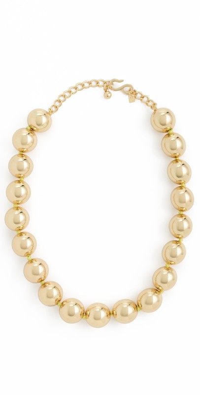 Kenneth Jay Lane Polished Gold Bead Necklace Polished Gold