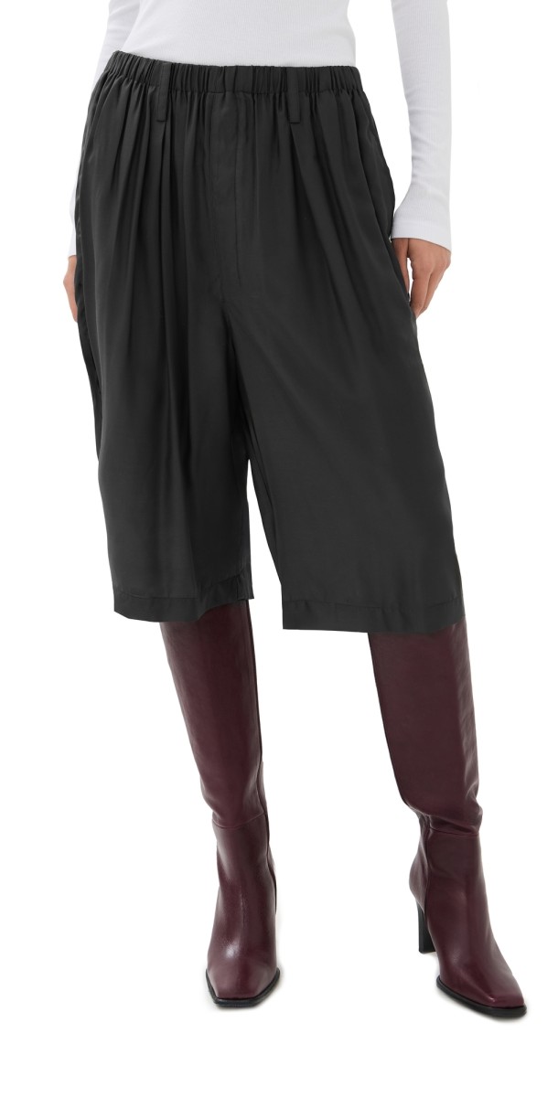 FRENKEN Found Silk Habutai Pants Dark Brown