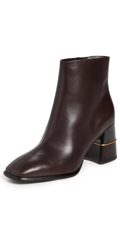 Tory Burch Leather Ankle Boots 75mm Chocolate Brown