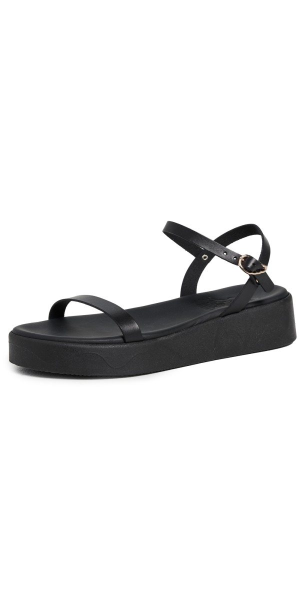 Ancient Greek Sandals Irida Platform Sandals Black