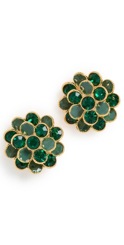 By Adina Eden Colored Beaded Flower Stud Earrings Gr