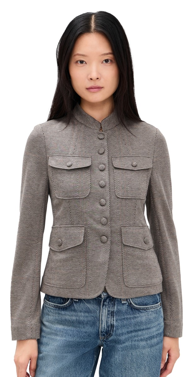 rag & bone Mercer Ponte Blazer Brown Multi