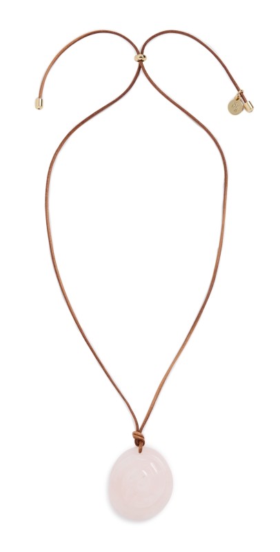 LELET NY Leila Swirl Necklace Rose Quart
