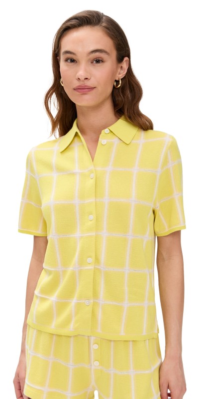 Guest in Residence Picnic Plaid Shirt Lemon Combo