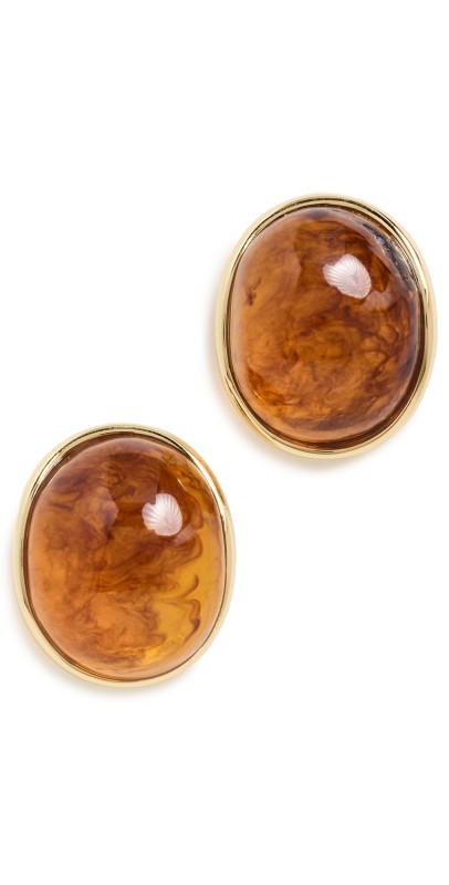 SHASHI Aisling Studs Cognac