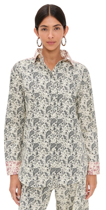 LE BOP Cecilia Paisley Button Down Black Paisley