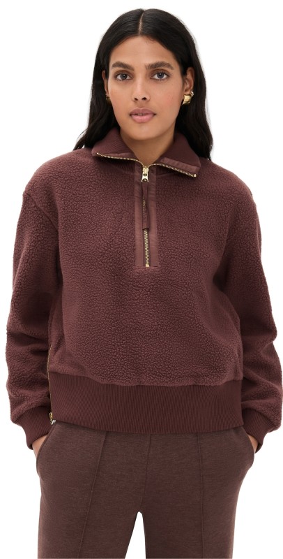 Varley Roselle Half Zip Fleece Deep Mahogany