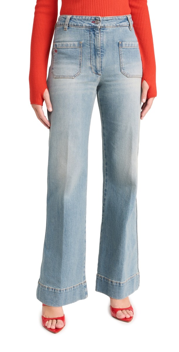 Victoria Beckham Alina Jeans Blue Sand Wash
