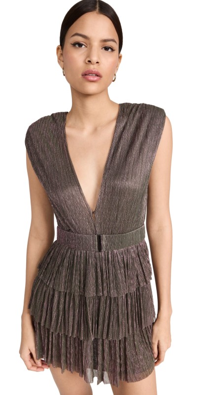 Sabina Musayev Skylar Mini Dress Green Blossom