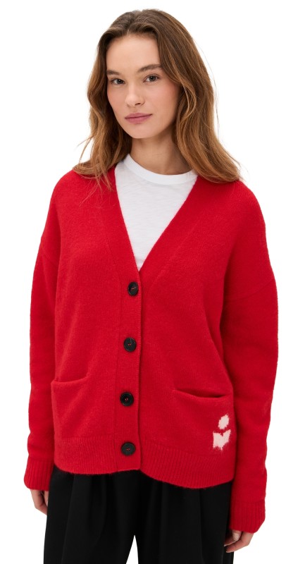 Isabel Marant Étoile Eborah Alpaca Cardigan Red